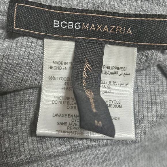 BCBGMAXAZRIA Grey Knit Long Sleeve V Neck Size Medium - Picture 3 of 5
